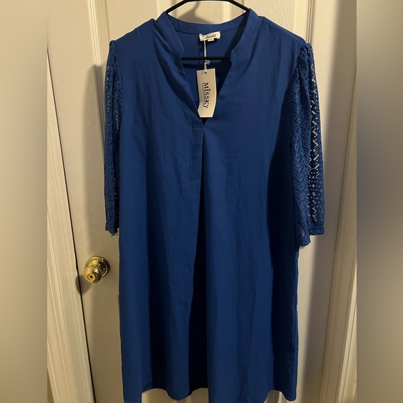 30 MISSKY Womens 3/4 Sleeve Shift Dress NWT size large retails $38.00 - Picture 8 of 13